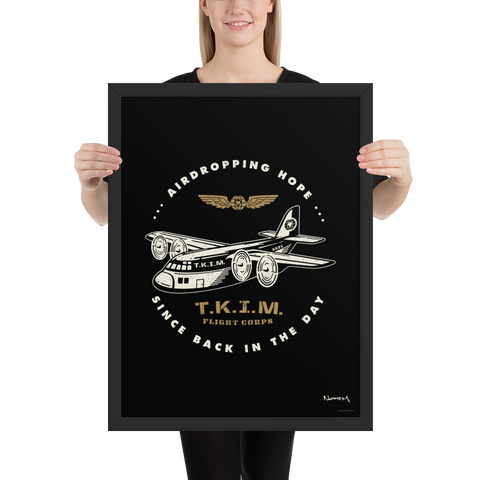 T.K.I.M. "Air Dropping Hope (Plane)" Framed Poster