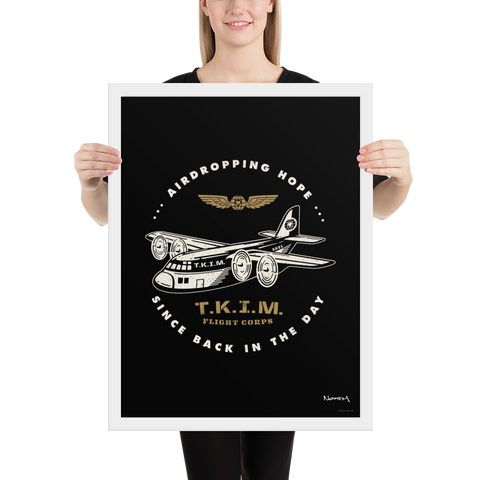 T.K.I.M. "Air Dropping Hope (Plane)" Framed Poster