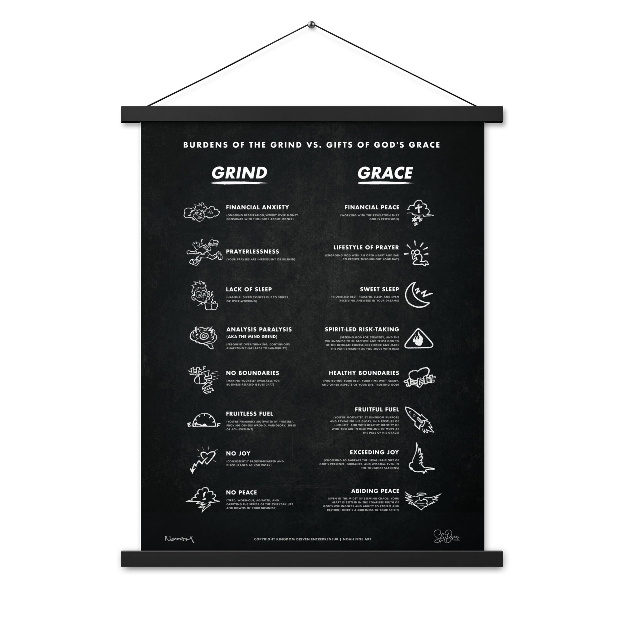 Grace Over Grind Hanging Poster